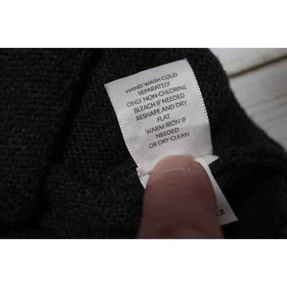 J Jill Women's LP Charcoal Gray Knit Button-up Cardigan Pockets LS Wool Blend - Picture 6 of 14